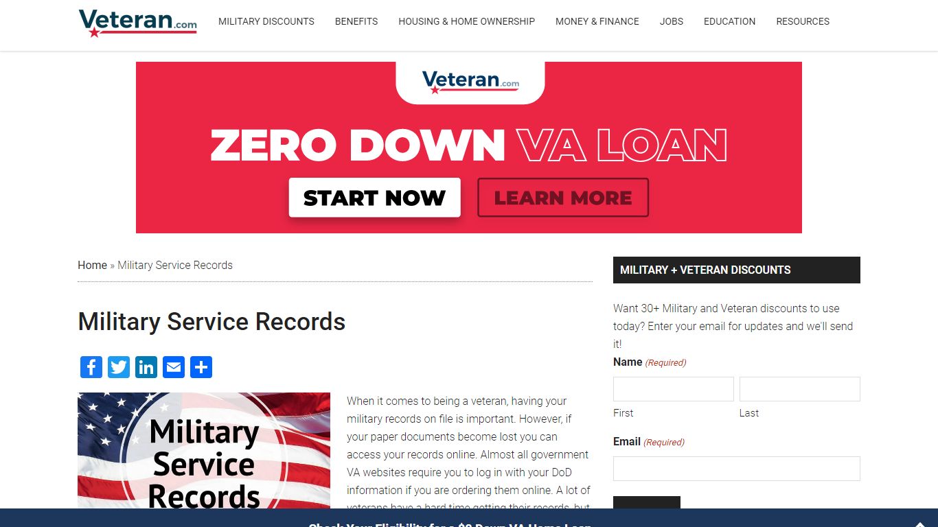 Military Service Records - Military Benefits